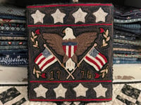 Image 1 of Patriotic Eagle Primitive Punch Needle Decorative Folk Art Mat/Mini Rug~~