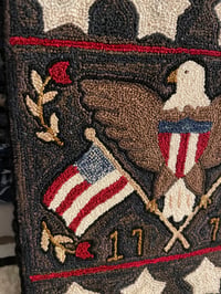 Image 2 of Patriotic Eagle Primitive Punch Needle Decorative Folk Art Mat/Mini Rug~~