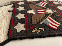 Image 4 of Patriotic Eagle Primitive Punch Needle Decorative Folk Art Mat/Mini Rug~~