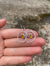 Image 1 of Honey sea glass drop earrings 