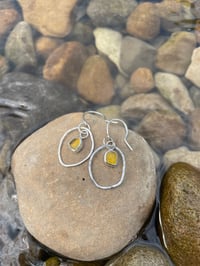Image 2 of Honey sea glass drop earrings 