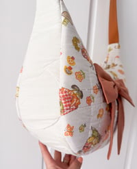 Image 3 of Upcycled Raggedy Anne Baby Quilt Crescent Shoulder Bag 