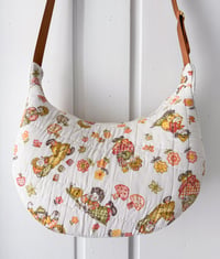 Image 2 of Upcycled Raggedy Anne Baby Quilt Crescent Shoulder Bag 