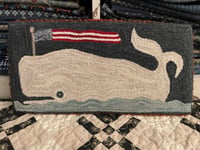 Image 1 of Moby Dick Primitive Punch Needle Decorative Folk Art Mat/Mini Rug~~