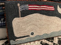 Image 2 of Moby Dick Primitive Punch Needle Decorative Folk Art Mat/Mini Rug~~