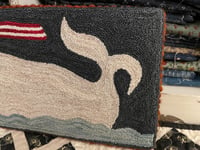 Image 3 of Moby Dick Primitive Punch Needle Decorative Folk Art Mat/Mini Rug~~