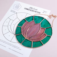 Image 2 of Stained Glass Lilly Circle Suncatcher