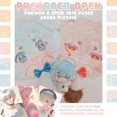 Image of PREORDER HSR ANAXA PLUSH / PHANON & MYDEI COIN PURSE