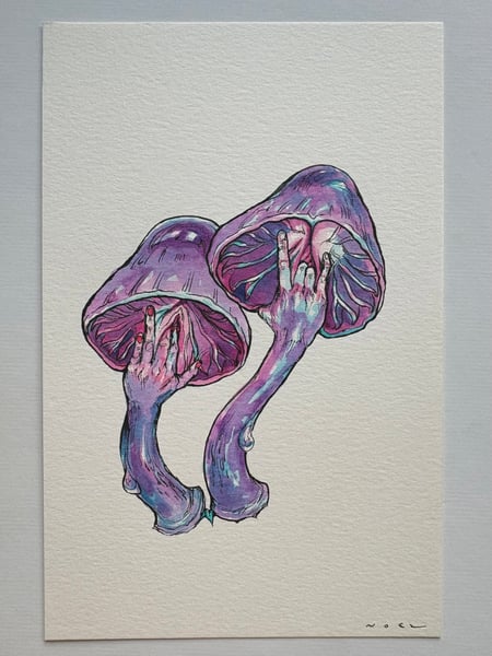 Image of Double Mush - Original 5.5”x8.5”