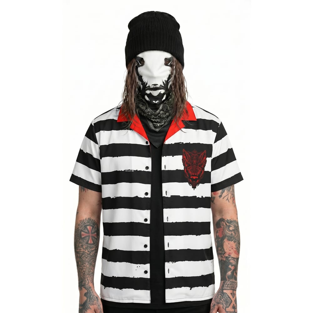 Image of Atticus Cogar "Bars" Button Up T-Shirt
