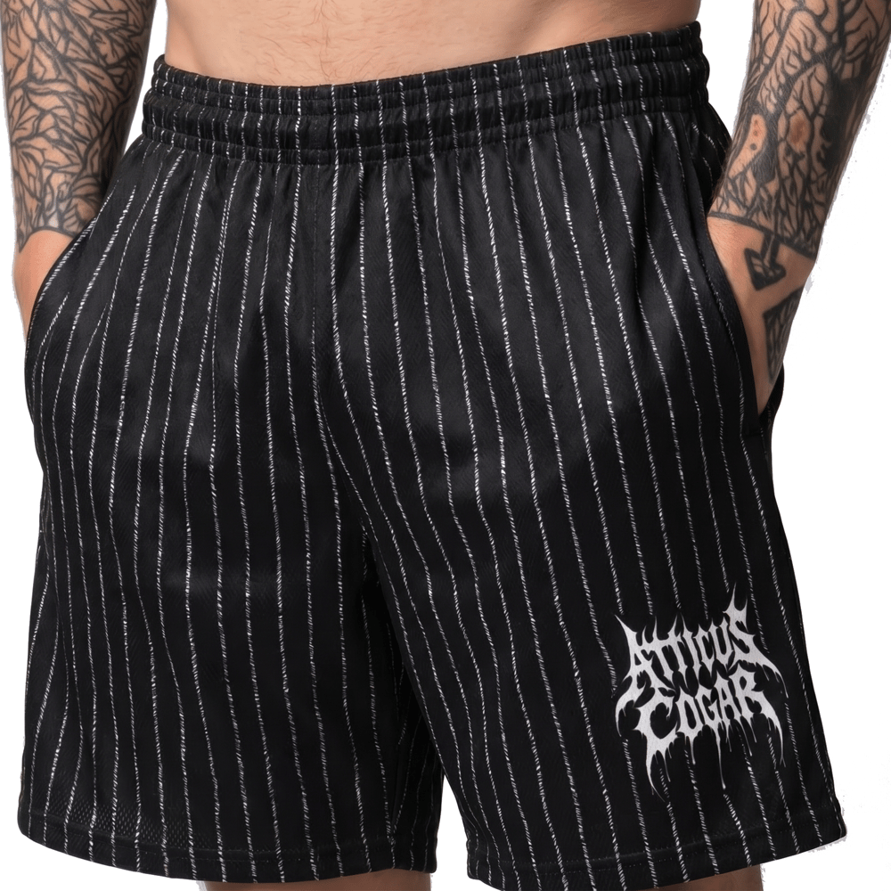 Image of Atticus Cogar "Pinstripe" Mesh Shorts