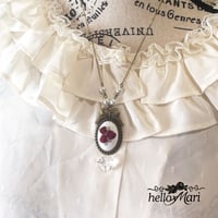 Petite Embroidery Wine Roses Necklace