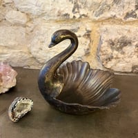 Image 3 of Cygne vide-poche en bronze ancien  vide-poche en bronze forme cygne vintage 