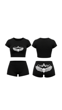CROP TOP SHORT CHARO NOIR
