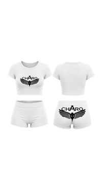 CROP TOP SHORT CHARO BLANC