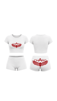 CROP TOP SHORT BLANC ROUGE