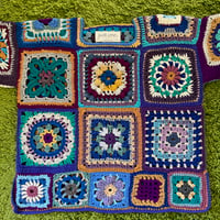 Image 1 of 042 - Large - Granny Square Blue Purple Gold