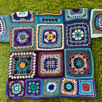 Image 2 of 042 - Large - Granny Square Blue Purple Gold