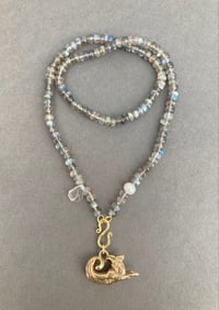 Image 1 of Baroque Sea-Goat pendant with labradorite strand