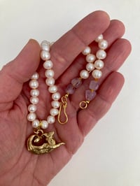 Image 4 of Baroque Sea-Goat with pearls and amethyst