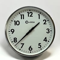 Image 1 of 25 cm  - Horloge Brillié industrielle aluminium poli miroir - Pendule Brillié f...