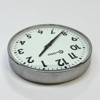 Image 7 of 25 cm  - Horloge Brillié industrielle aluminium poli miroir - Pendule Brillié f...