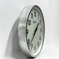 Image 2 of 25 cm  - Horloge Brillié industrielle aluminium poli miroir - Pendule Brillié f...