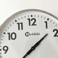 Image 3 of 25 cm  - Horloge Brillié industrielle aluminium poli miroir - Pendule Brillié f...