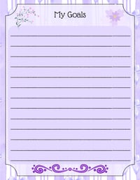 Image 10 of Digital Download Purple Cottagecore Journal Pages, printable stationery, notes, gift, flower, bow