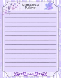 Image 11 of Digital Download Purple Cottagecore Journal Pages, printable stationery, notes, gift, flower, bow