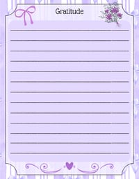 Image 13 of Digital Download Purple Cottagecore Journal Pages, printable stationery, notes, gift, flower, bow