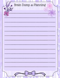 Image 14 of Digital Download Purple Cottagecore Journal Pages, printable stationery, notes, gift, flower, bow