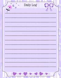 Image 15 of Digital Download Purple Cottagecore Journal Pages, printable stationery, notes, gift, flower, bow