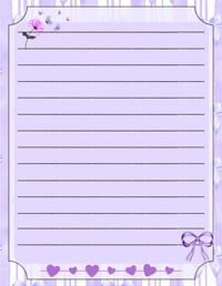 Image 16 of Digital Download Purple Cottagecore Journal Pages, printable stationery, notes, gift, flower, bow