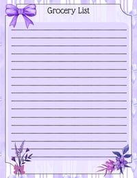 Image 19 of Digital Download Purple Cottagecore Journal Pages, printable stationery, notes, gift, flower, bow
