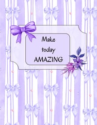 Image 1 of Digital Download Purple Cottagecore Journal Pages, printable stationery, notes, gift, flower, bow