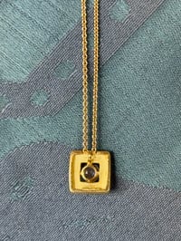 Image 5 of Soft Square Rose Cut Diamond Pendant — 18K Yellow Gold | Handmade Fine Jewelry
