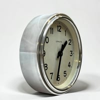 Image 2 of 25 cm  - Horloge LEPAUTE industrielle aluminium poli miroir - Pendule LEPAUTE f...
