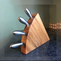 Image 1 of Cheese Block with Stainless Steel Knife Set