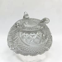 Image 8 of Bonbonnière ou sucrier en cristal taillé avec couvercle Motif Pinwheel vintage 1970s 
