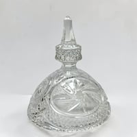 Image 6 of Bonbonnière ou sucrier en cristal taillé avec couvercle Motif Pinwheel vintage 1970s 