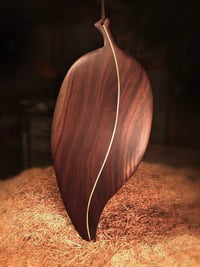 Image 1 of Leaf-Shaped Charcuterie Board Walnut with Maple inline