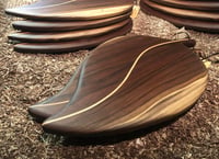 Image 5 of Leaf-Shaped Charcuterie Board Walnut with Maple inline