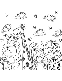 Image 2 of 20 Animal Coloring Pages, Digital Download, Coloring Book, Adult, Instant Download