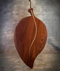 Image 1 of Leaf-Shaped Charcuterie Board Walnut with Pearl Epoxy Inline