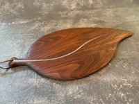 Image 2 of Leaf-Shaped Charcuterie Board Walnut with Pearl Epoxy Inline