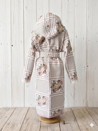 Image 2 of Upcycled Blanket Hooded Maxi Coat 
