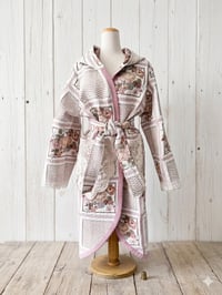 Image 1 of Upcycled Blanket Hooded Maxi Coat 
