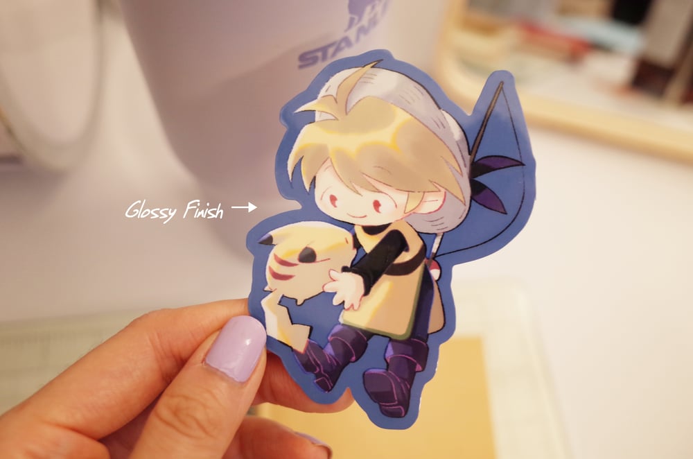 Image of Pokemon Spec Trainer Yellow | Vinyl Holographic sticker