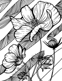 Image 6 of 25 Pretty Floral Coloring Pages, Digital Download, Coloring Book, Adult, Instant Download book 2